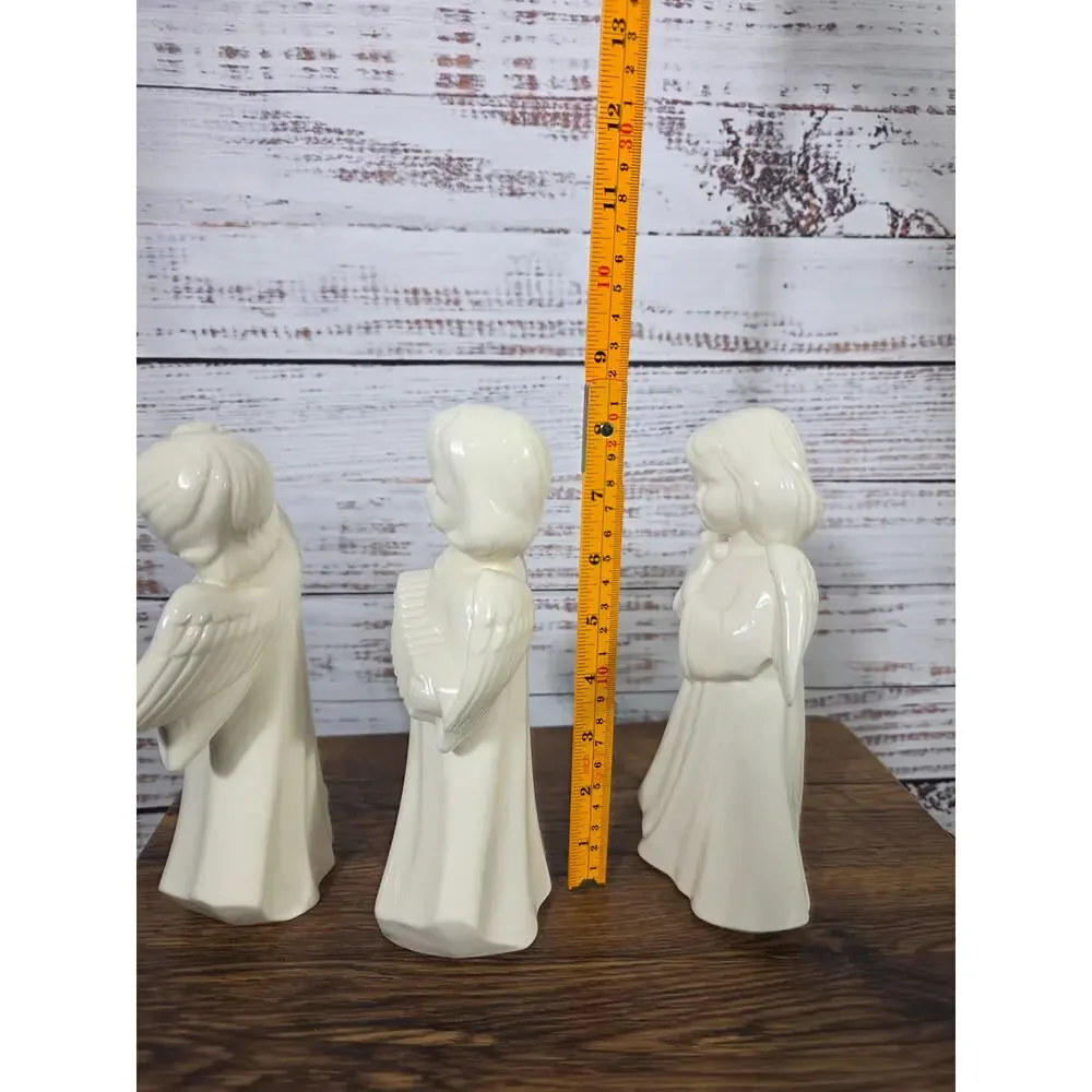 3 VTG Ceramic Angels Musical Group- Accordion, Violin and Harp
